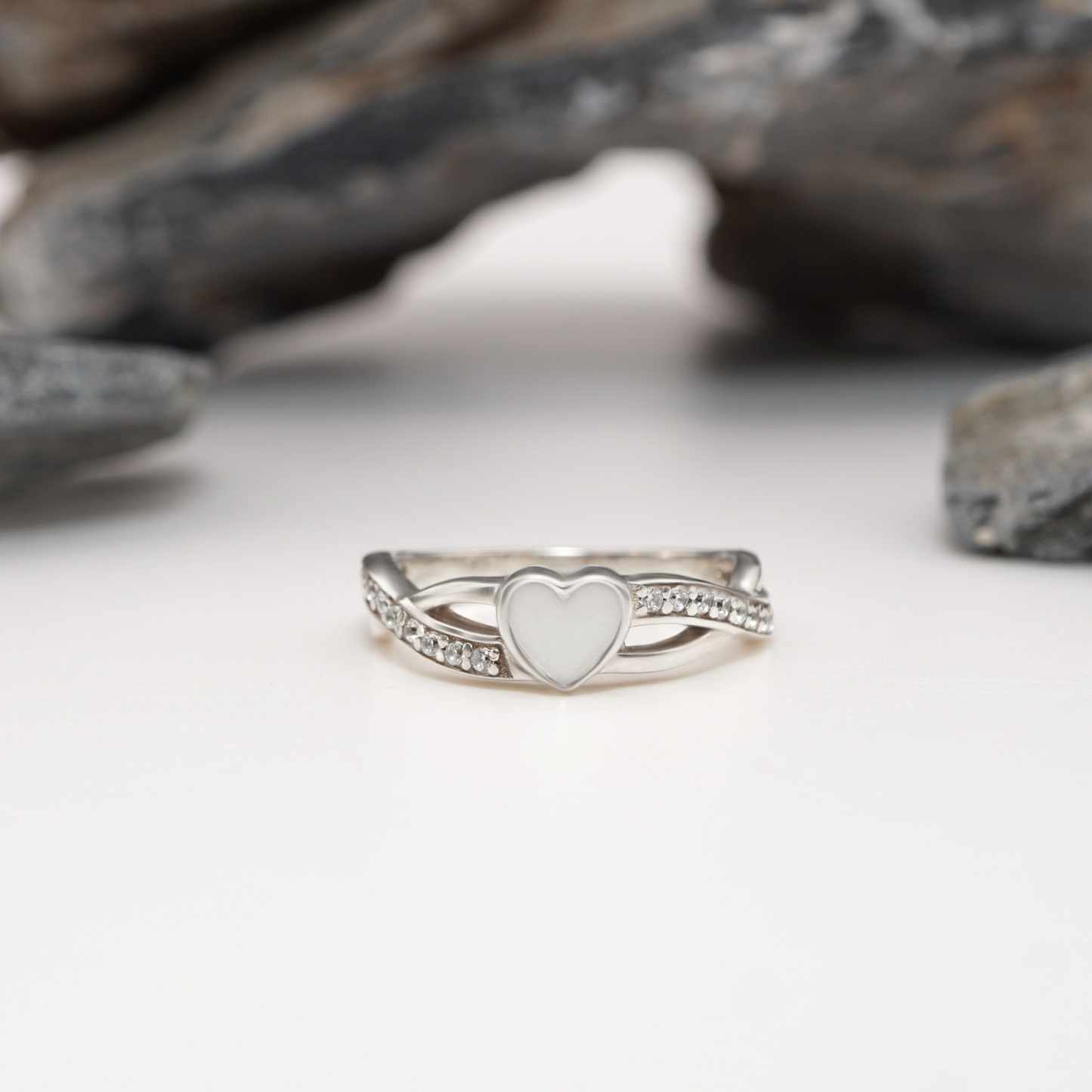 ''Loverline'' – Sterling Silver Heart Semen Keepsake Ring