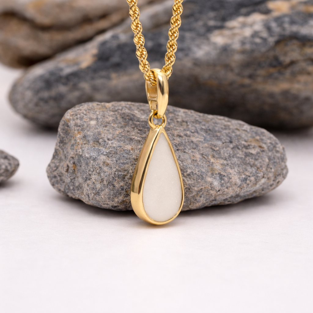''The Love Drop'' - 9ct Solid Gold Teardrop Semen Keepsake Pendant